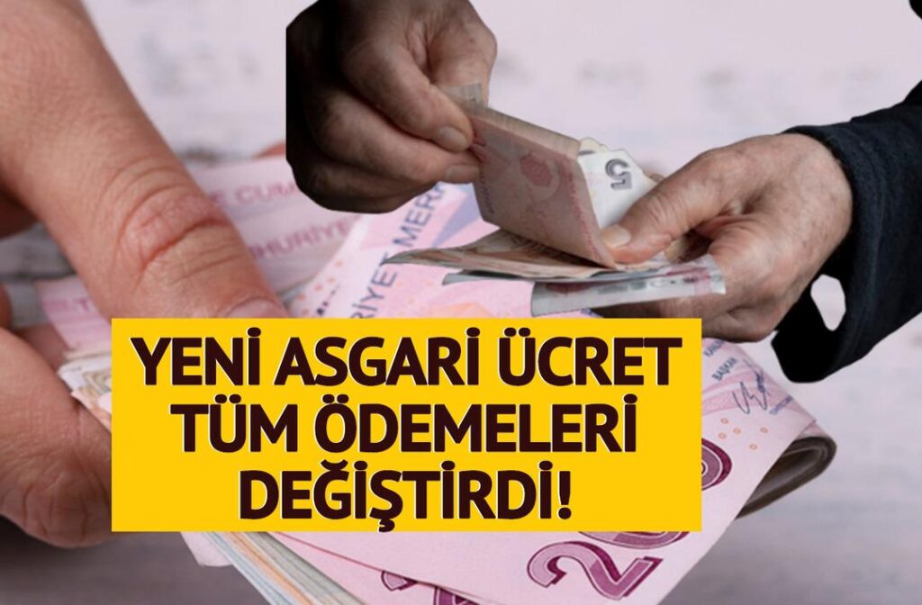 Asgari Ücretle Değişen Ödemeler İşsizlik Maaşı BES Stajyer Maaşı, GSS Primi
