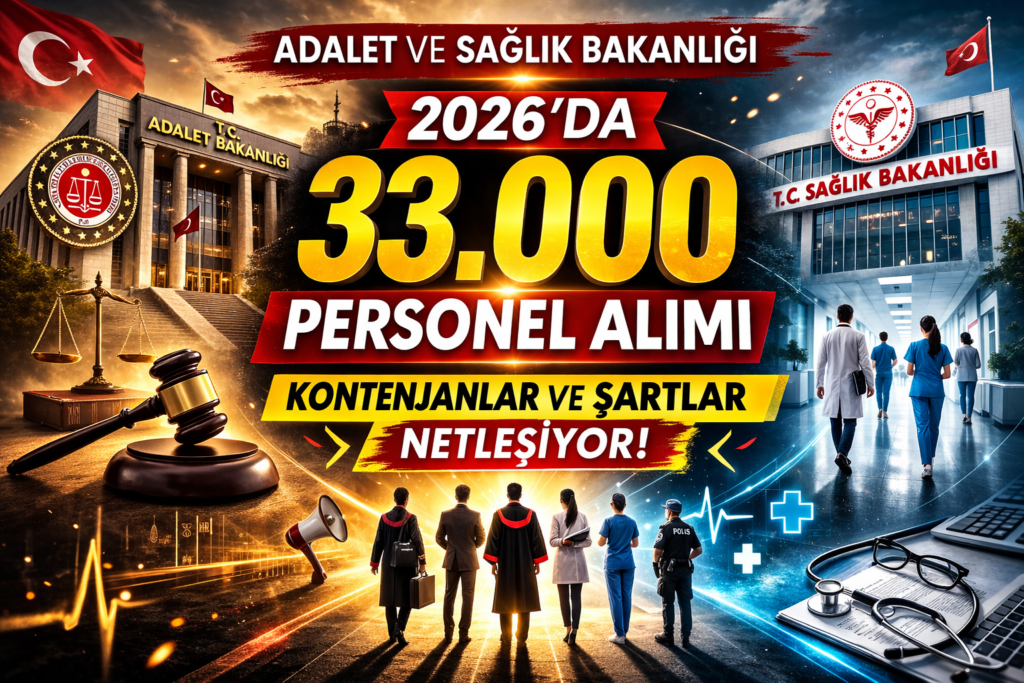Adalet ve Sağlık Bakanlığı 33 Bin Personel Alımı Yapacak