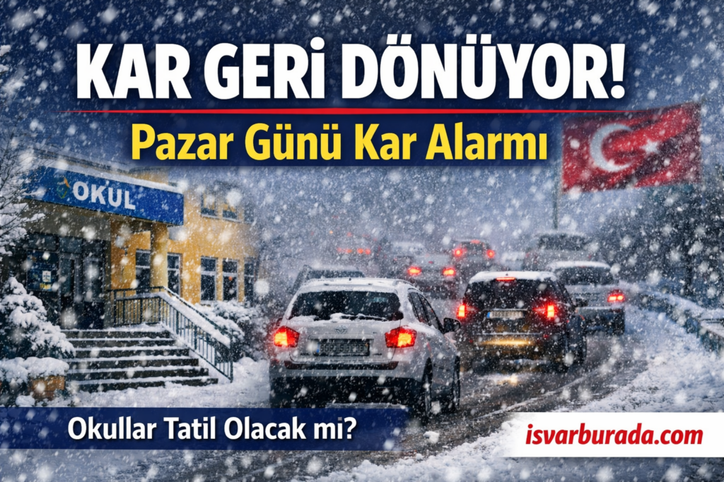 Pazar Kar Yeniden Geliyor Hangi İllere Kar Yağacak Okullar Tatil Olacak mı?