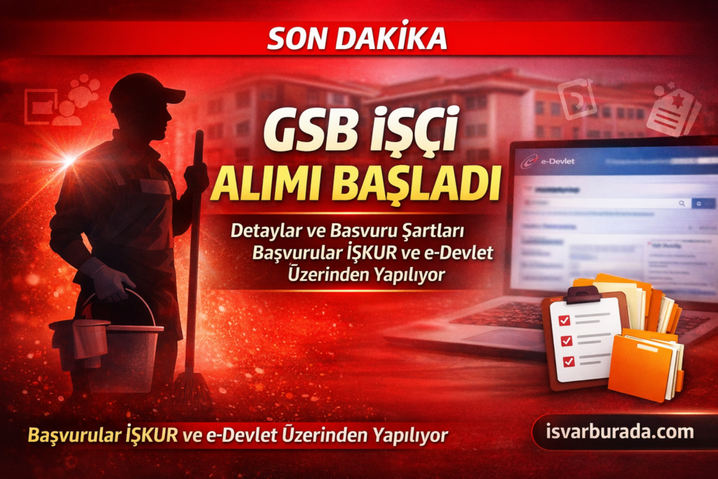 KPSS Şartsız GSB 1850 Temizlik Görevlisi Alımı Başladı