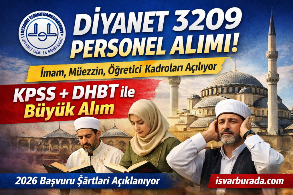 Diyanet 3209 Personel Alımı Kadro İçin Şartlar ve Başvuru Ekranı