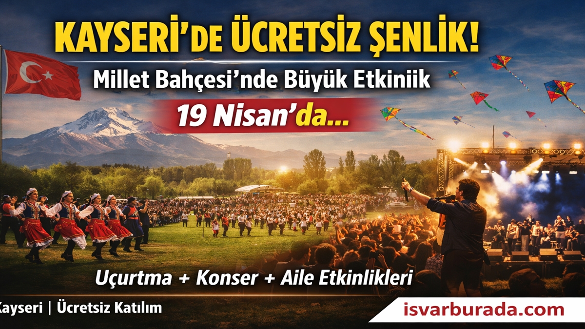 Kayseri Millet Bahçesi’nde Dev Şenlik Katılım Ücretsiz