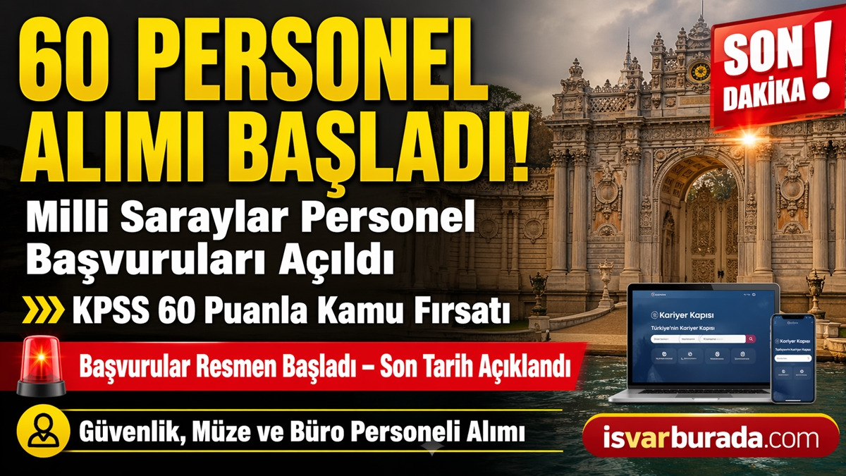 Milli Saraylar Personel Alımı Başladı Başvuru Şartları ve Kadrolar Açıklandı