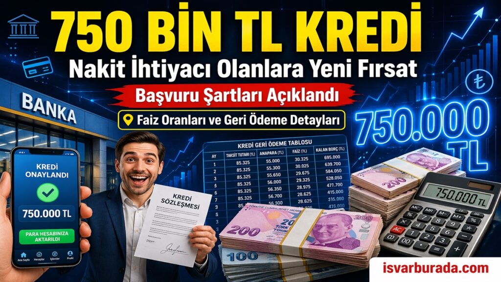 Nakit İhtiyacı Olanlara Müjde 750 Bin TL Masrafsız Kredi