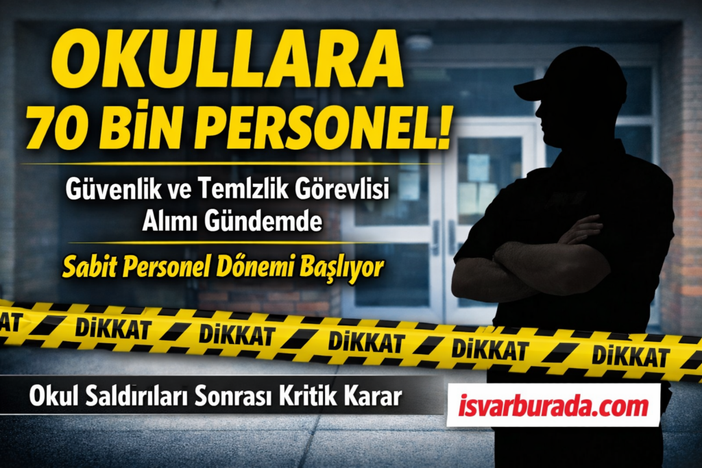 Okullara 70 Bin Güvenlik ve Temizlik Personeli Alımı Gündemde