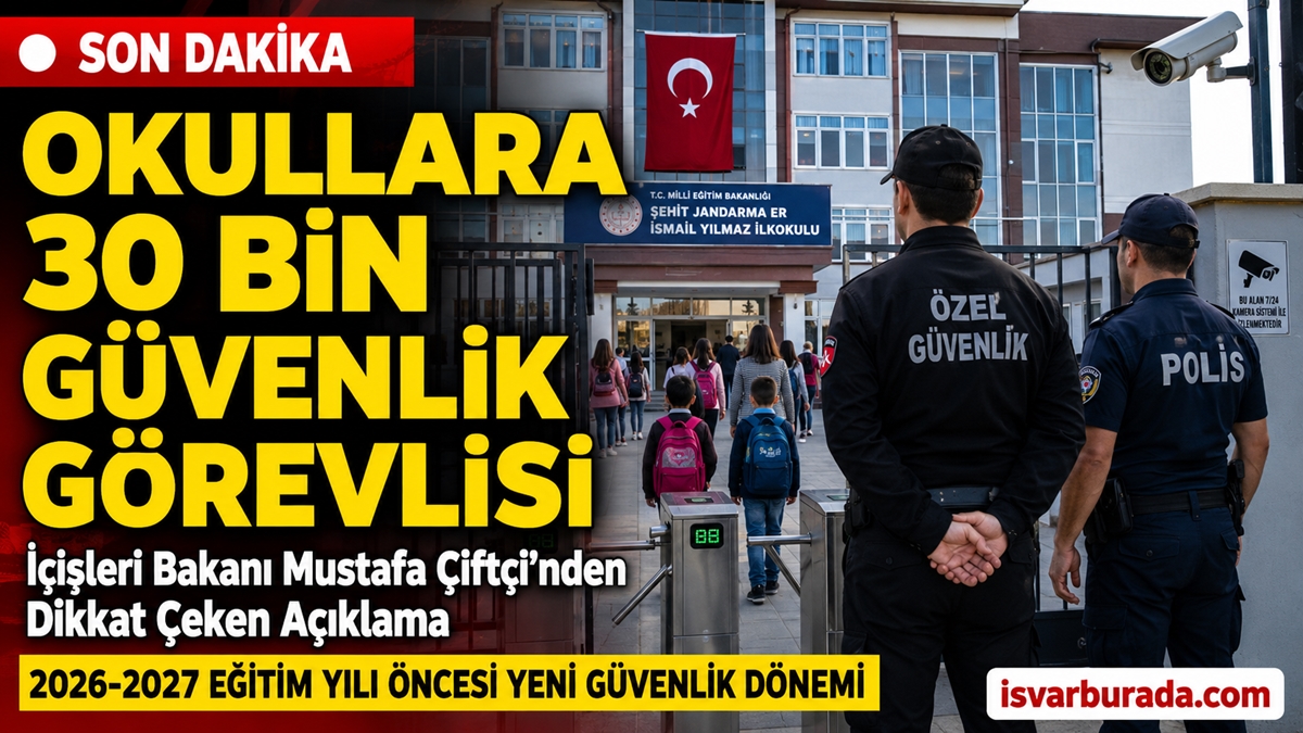 İçişleri Bakanı Mustafa Çiftçi Duyurdu Okullara 30 Bin Güvenlik Görevlisi Alımı mı Geliyor
