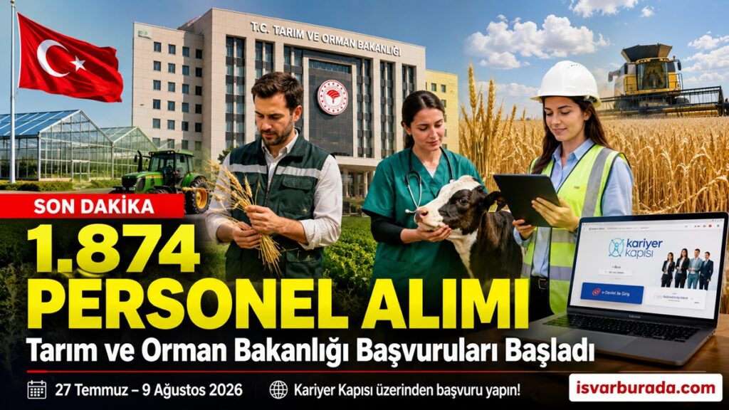 Tarım ve Orman Bakanlığı 1.874 Personel Alımı Yapacak