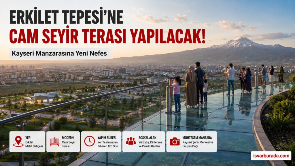 Erkilet Tepesi’ne Cam Seyir Terası Yapılacak Kayseri Manzarası İçin Yeni Proje