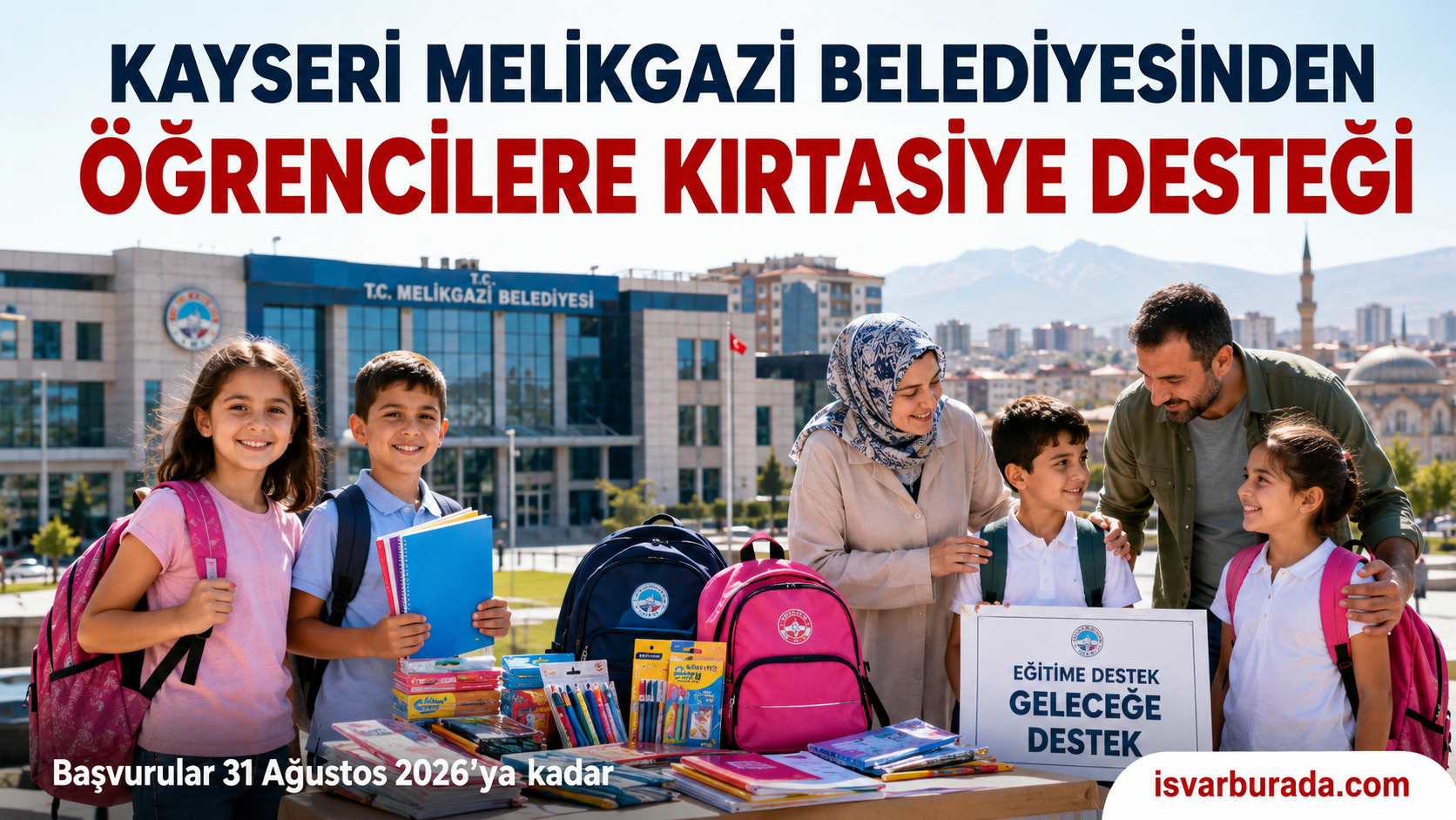 Kayseri’de Öğrencilere Kırtasiye Yardımı Melikgazi Belediyesi Başvuruları Açtı