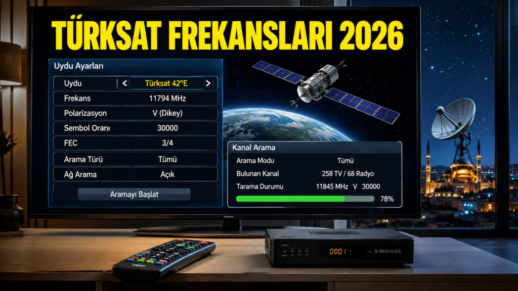 TÜRKSAT Uydu Frekansı Ayarları 2026 Yeni Kanal Frekansları Nasıl Yapılır