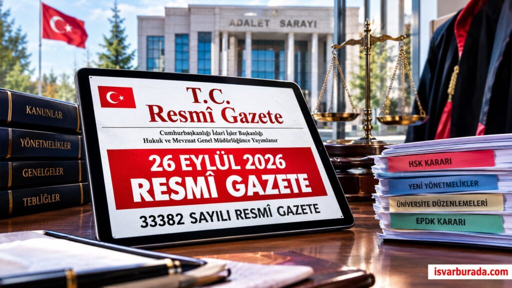 26 Eylül 2026 Resmi Gazete Kararları Yeni Yönetmelikler Yayımlandı