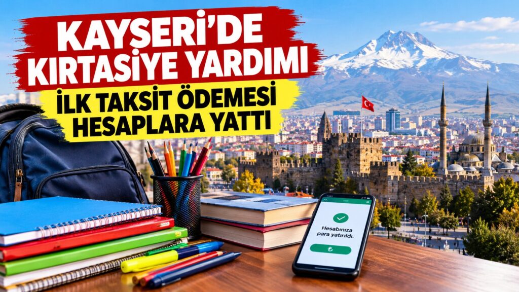 Kayseri Kırtasiye Yardımı Hesaplara Yatırılmaya Başlandı