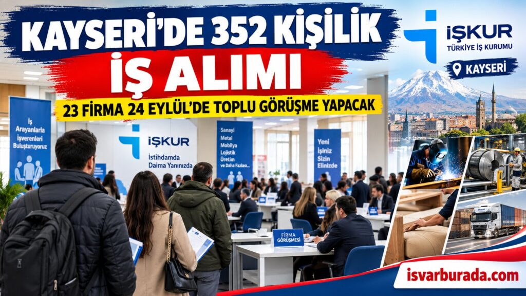 Kayseri’de 352 Kişilik İş İlanı! 23 Firma Adaylarla Buluşacak
