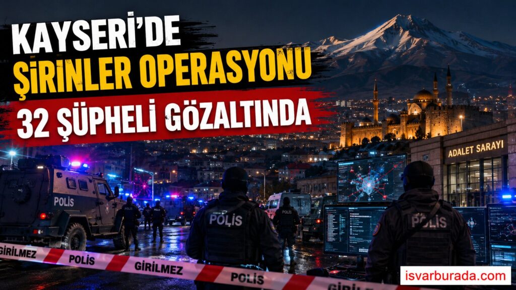Kayseri’de Şirinler Operasyonu: 32 Şüpheli Gözaltında