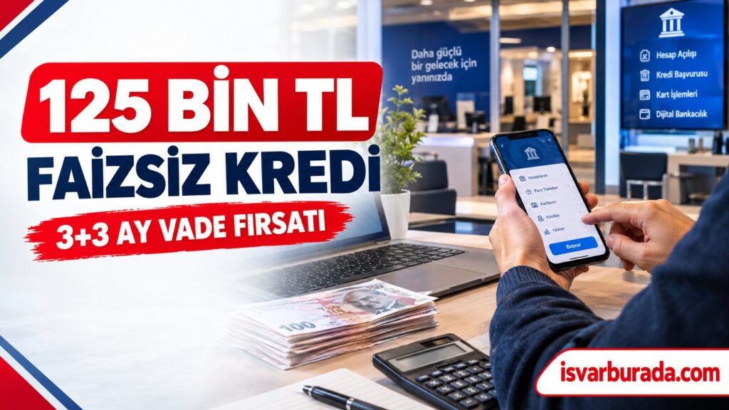 Faizsiz 125 Bin TL Kredi: 3+3 Ay Vadeli Başvuru Şartları