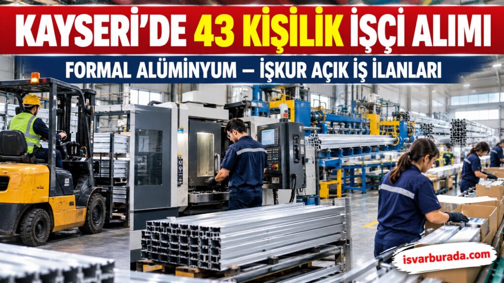Kayseri’de 43 Kişilik İşçi Alımı Formal Alüminyum Personel Arıyor