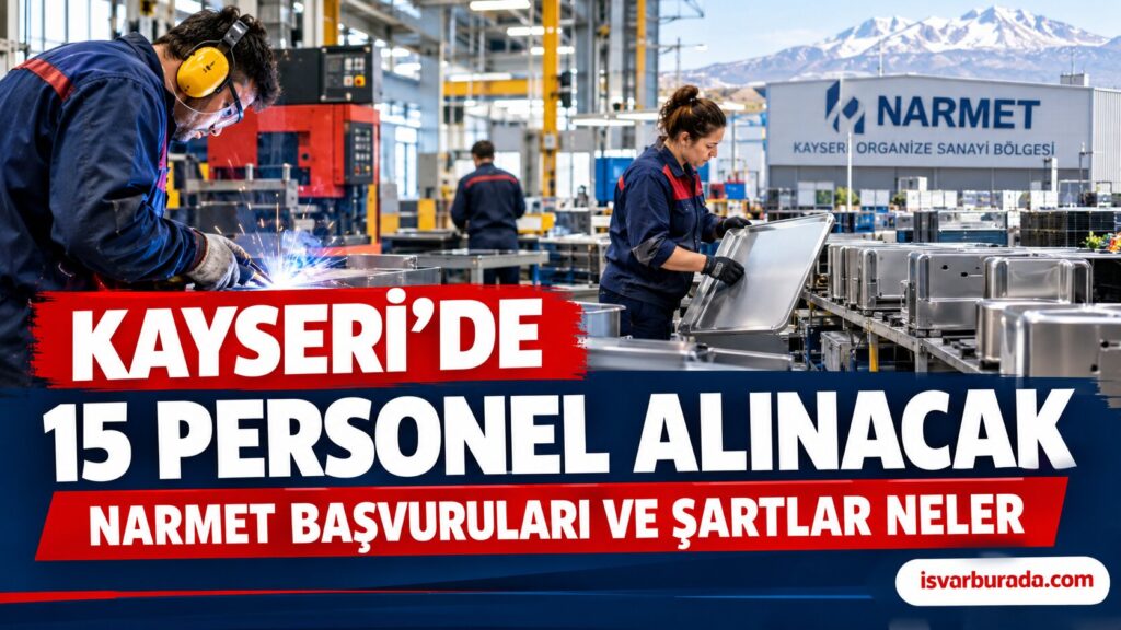 NARMET Kayseri’de 15 Personel Alacak Başvuru Şartları ve Tarihi Açıklandı